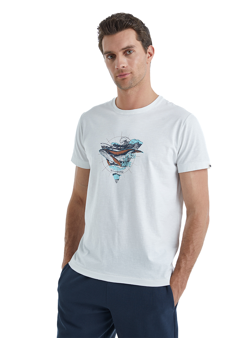 Erkek T-Shirt 40510 - Beyaz - 3