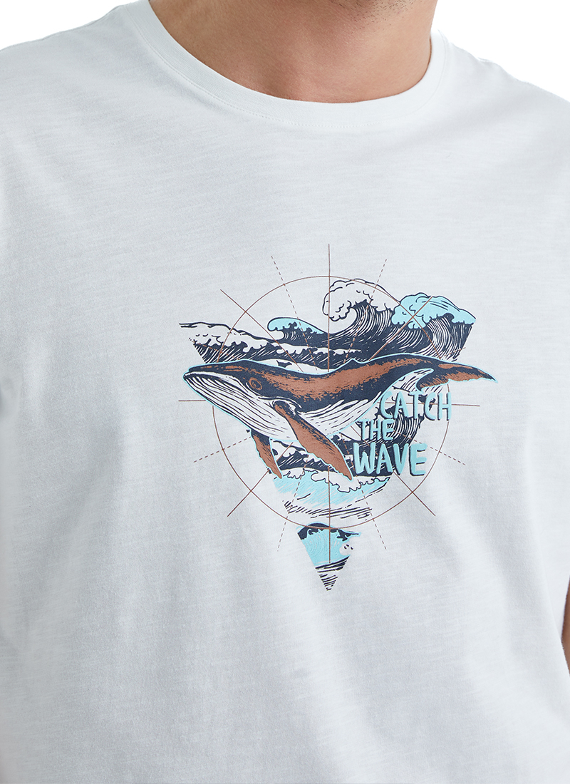 Erkek T-Shirt 40510 - Beyaz - 4