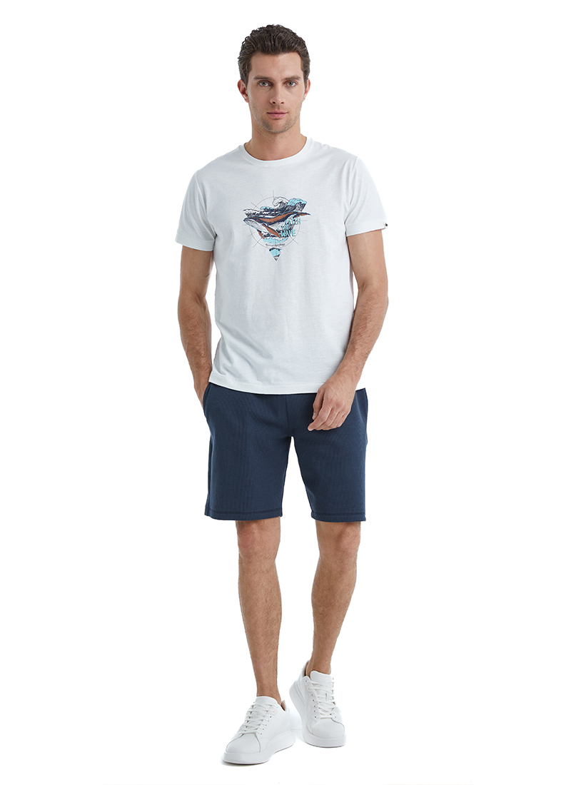 Erkek T-Shirt 40510 - Beyaz - 5