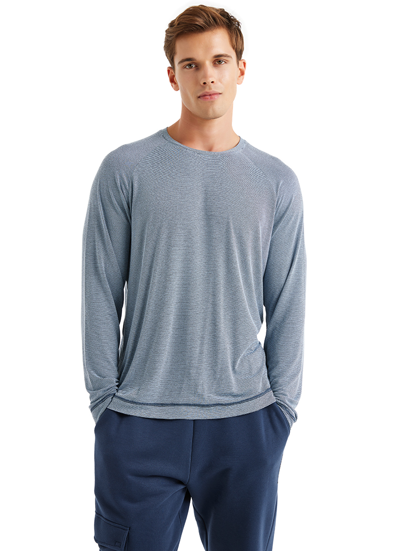 Erkek T-Shirt 40595 - Mavi - Blackspade