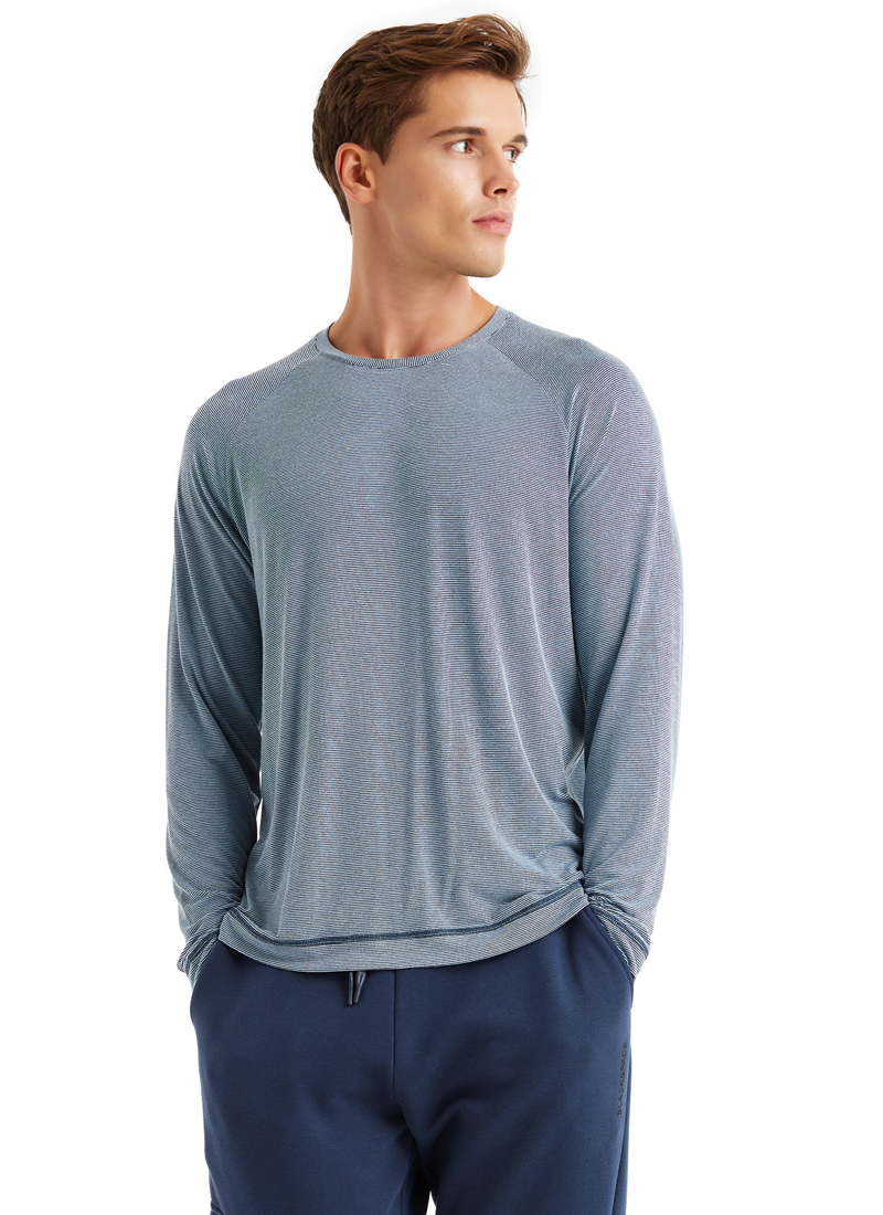 Erkek T-Shirt 40595 - Mavi - Blackspade (1)