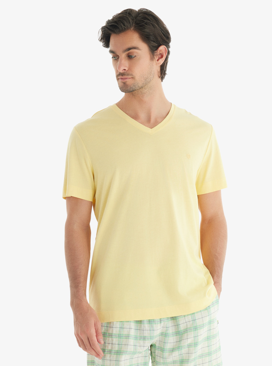 Erkek T-Shirt 40717 - Açık Sarı - Blackspade