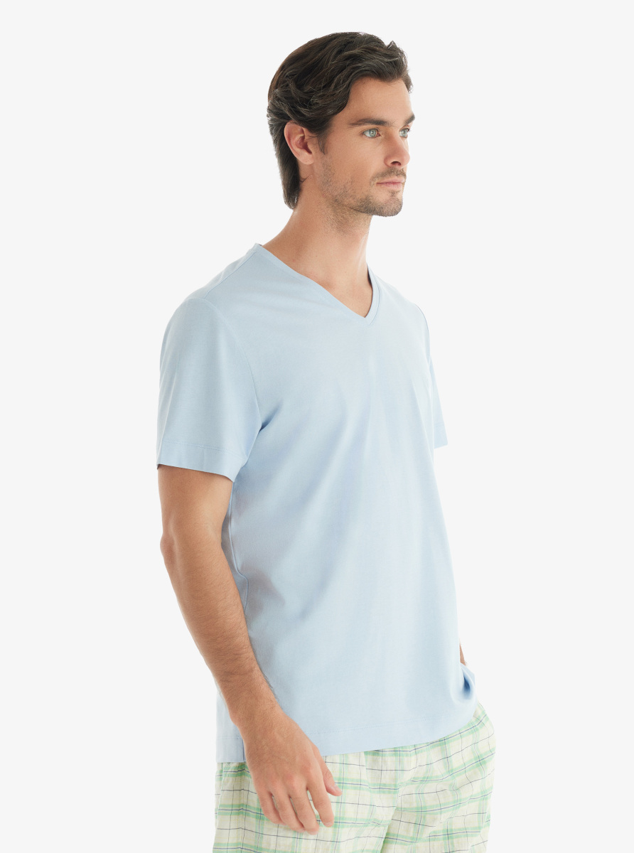 Erkek T-Shirt 40717 - Mavi - Blackspade