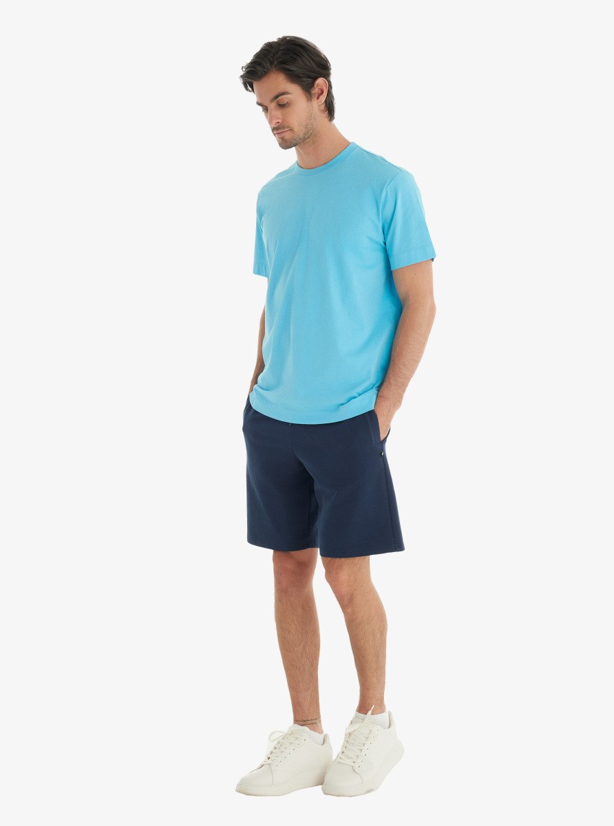 Erkek T-Shirt 40727 - Mavi - 4