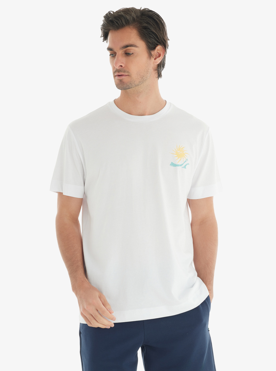 Erkek T-Shirt 40734 - Krem - Blackspade