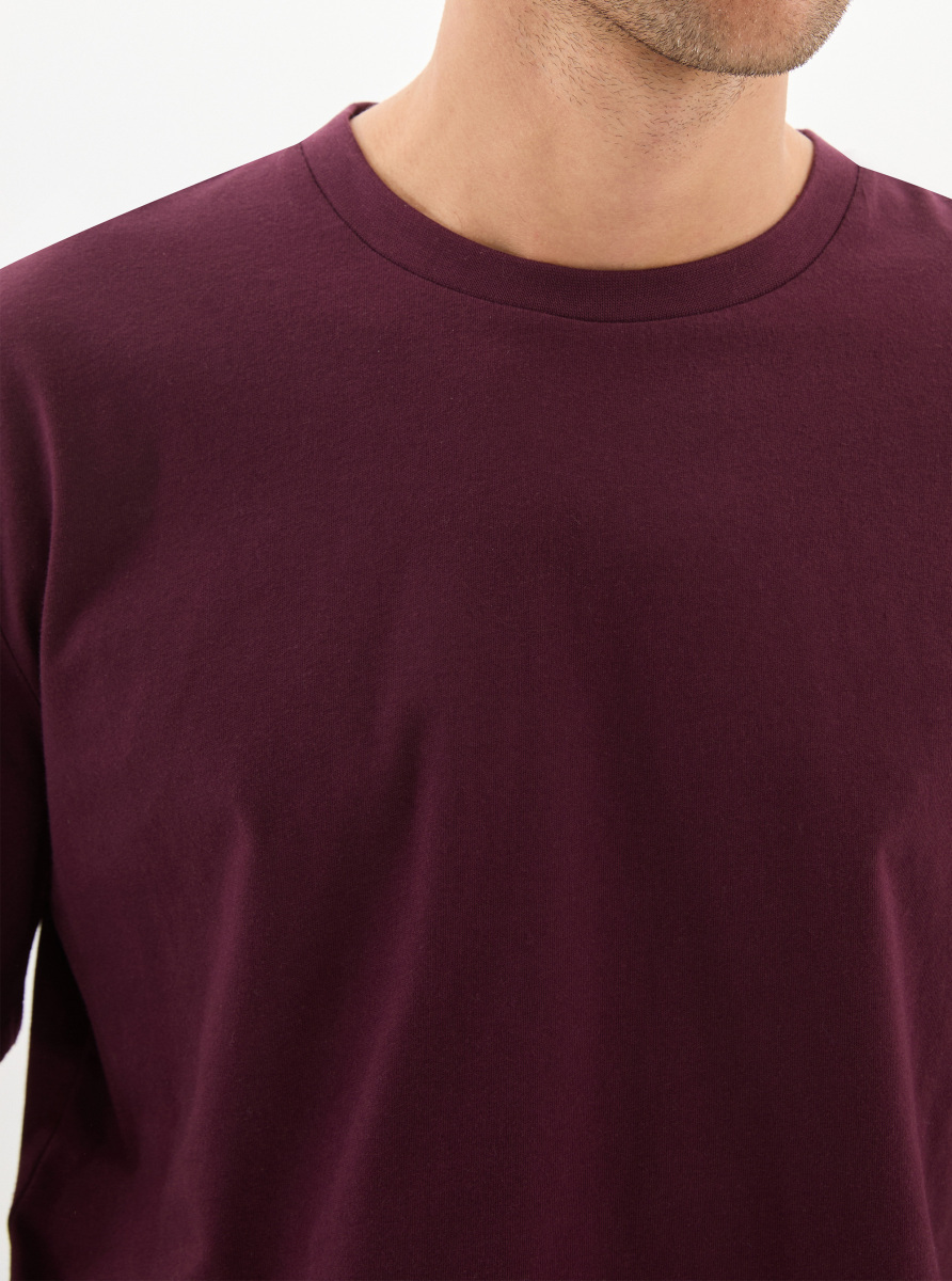 Erkek T-Shirt 40809 - Bordo - 3