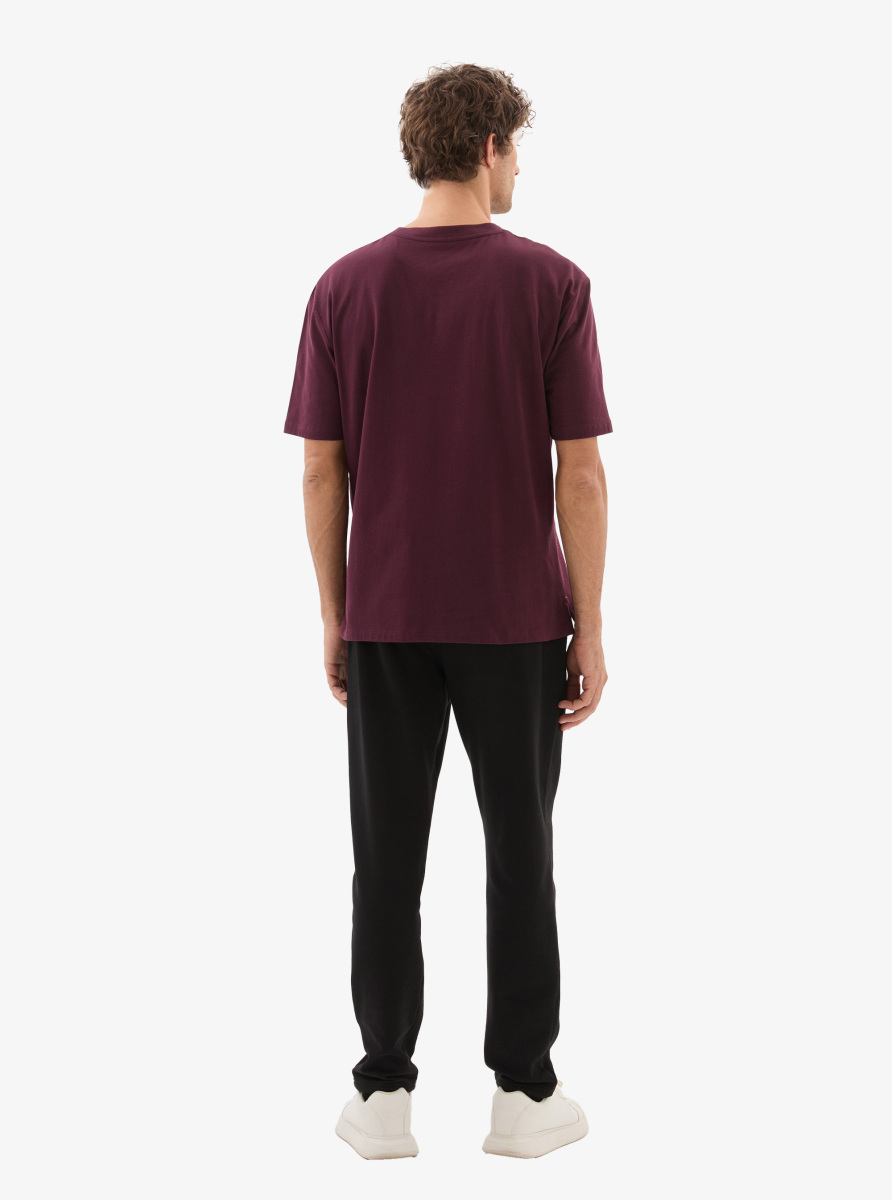 Erkek T-Shirt 40809 - Bordo - 4