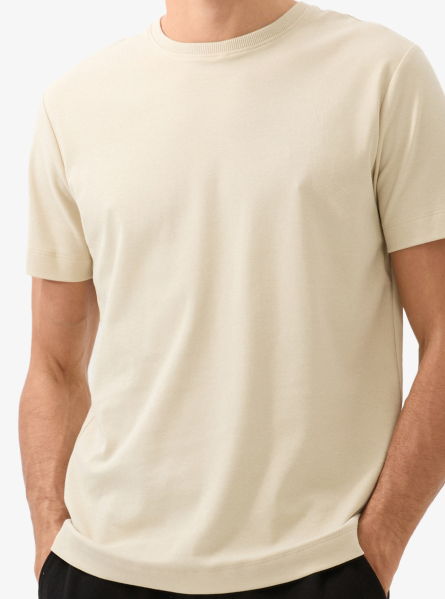 Erkek T-Shirt 40818 - Krem - 3