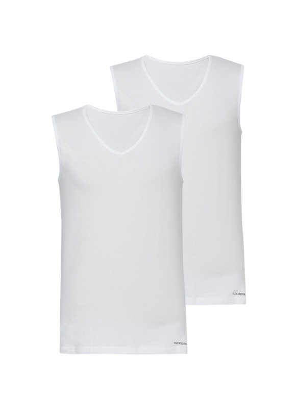 Erkek Atlet 2'li Paket Loose Fit 9227 - Beyaz - 1