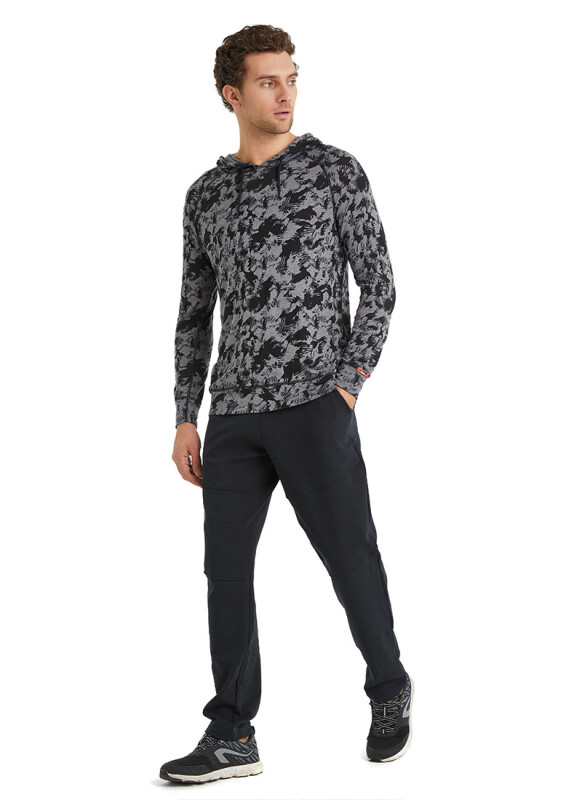 Erkek Termal Sweatshirt 2. Seviye 7579 - Gri Melanj - 4