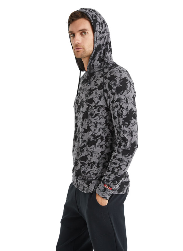 Erkek Termal Sweatshirt 2. Seviye 7579 - Gri Melanj - 3