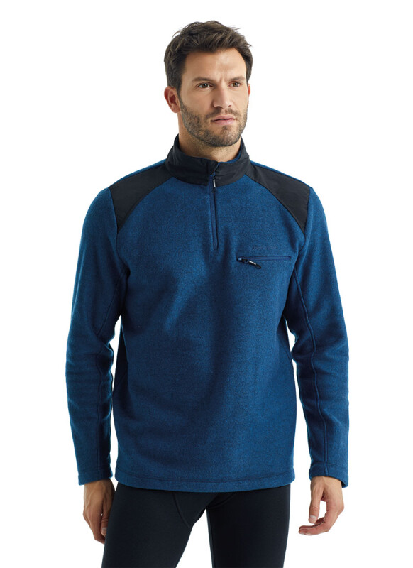Erkek Polar Sweatshirt 30975 - Lacivert - 1