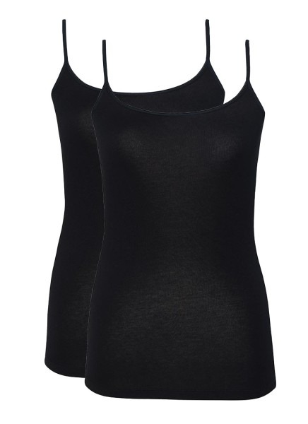 Kadın İnce Askılı Atlet 2'li Paket Essential 1591 - Siyah - Blackspade