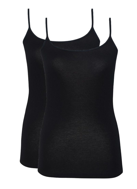 Kadın İnce Askılı Atlet 2'li Paket Essential 1591 - Siyah - 1