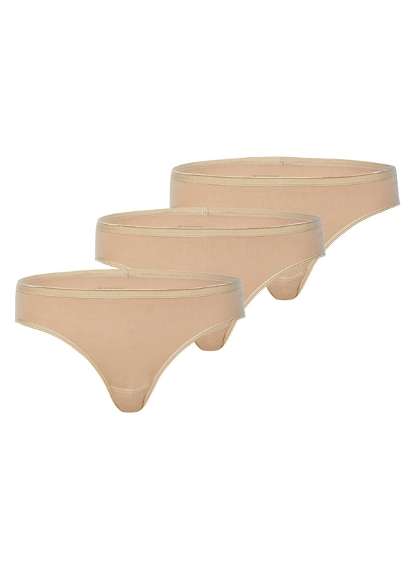 Kadın Slip Külot 3'lü Paket Essential 1575 - Ten - 1