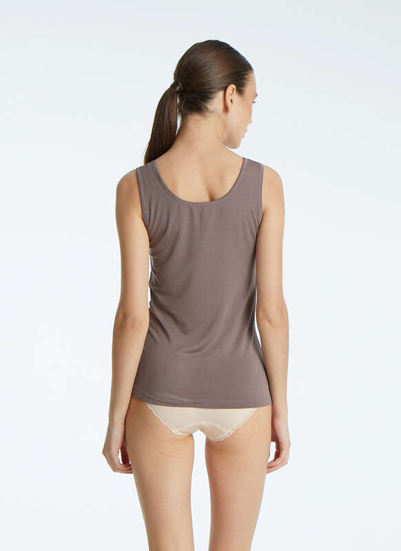 Kadın Modal Elastan Atlet 1343 - Kahverengi - 5