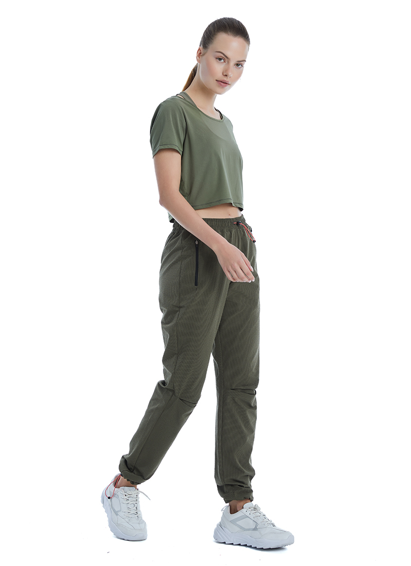 Kadın Crop T-Shirt 70504 - Haki - Blackspade (1)