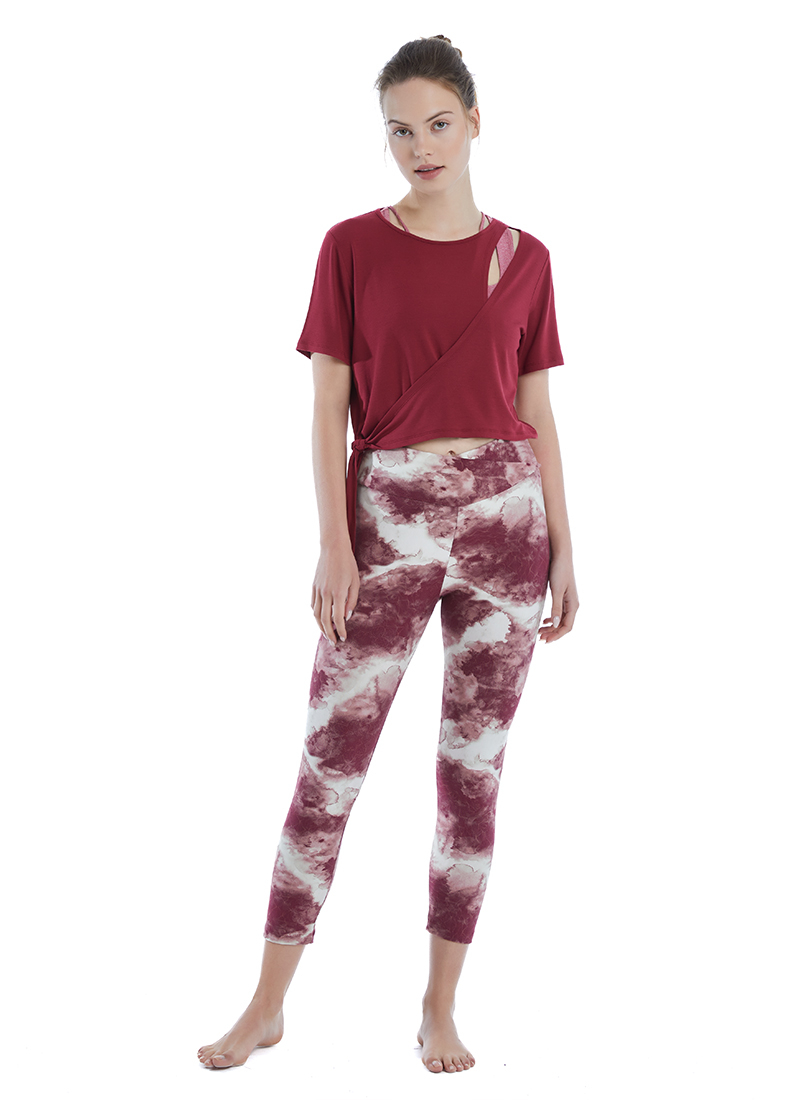 Kadın Crop T-Shirt 70526 - Bordo - 3