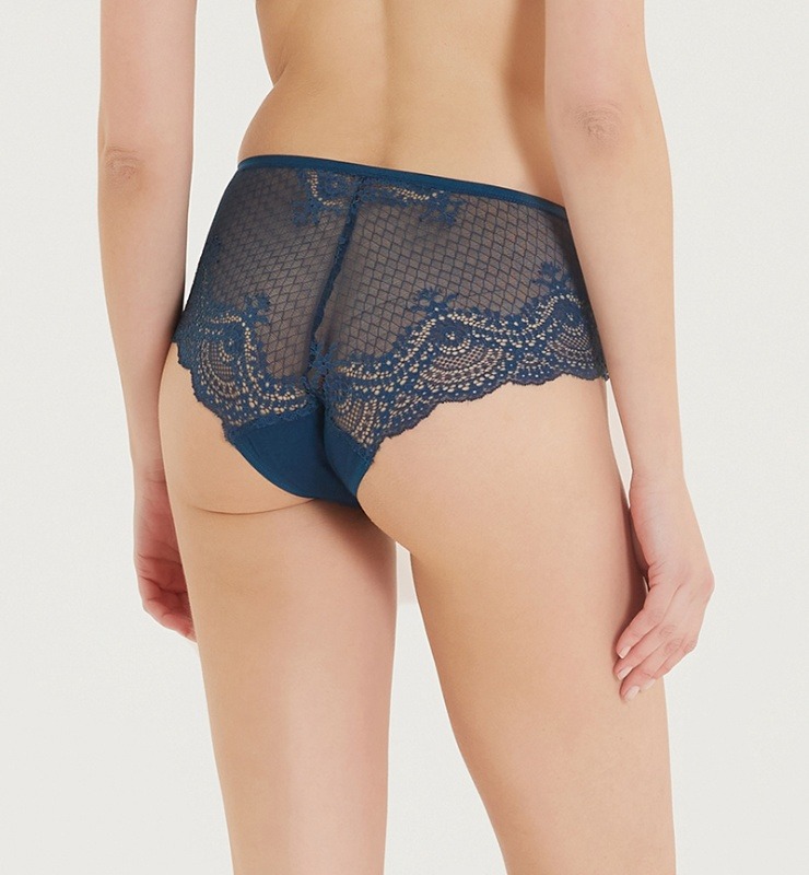 Kadın Dantelli Slip Külot 50399 - Mavi - 2