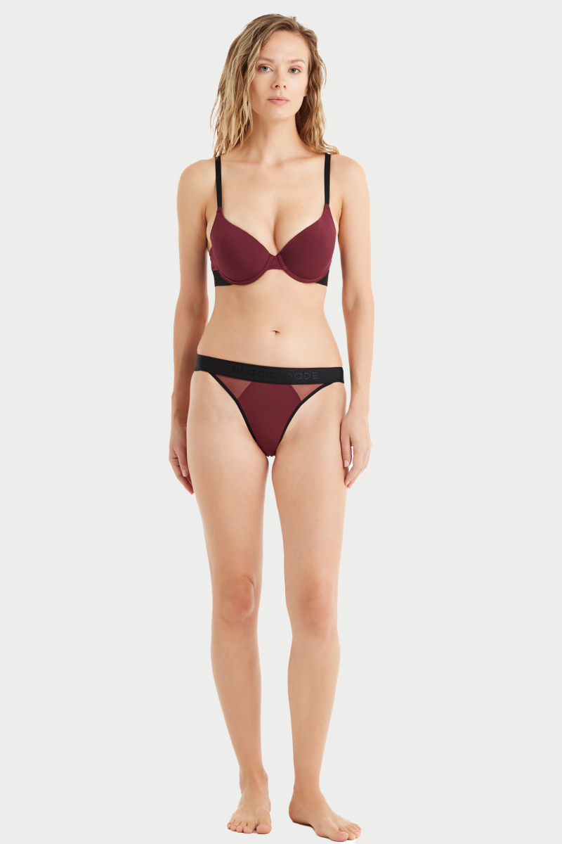 Kadın Destekli Sütyen 51646 - Bordo - Blackspade (1)