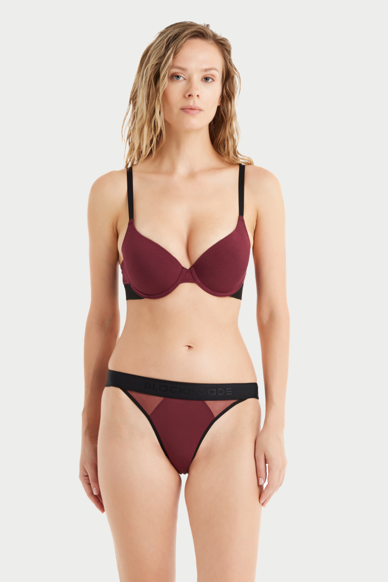Kadın Destekli Sütyen 51646 - Bordo - 1
