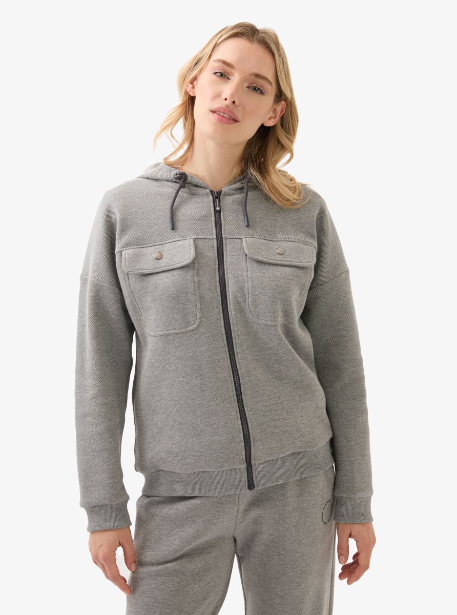 Kadın Eşofman Üstü 60588 - Gri Melanj - 3