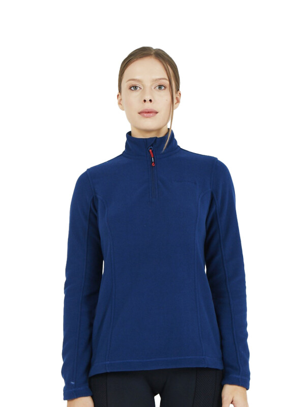 Kadın Fermuarlı Termal Sweatshirt 2. Seviye 50466 - Mavi - 1