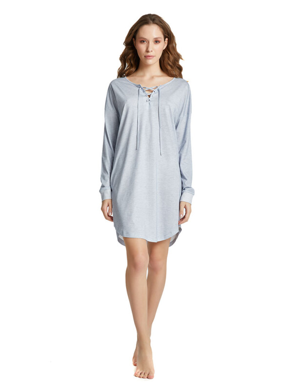 Kadın Gecelik 60337 - Mavi - Blackspade