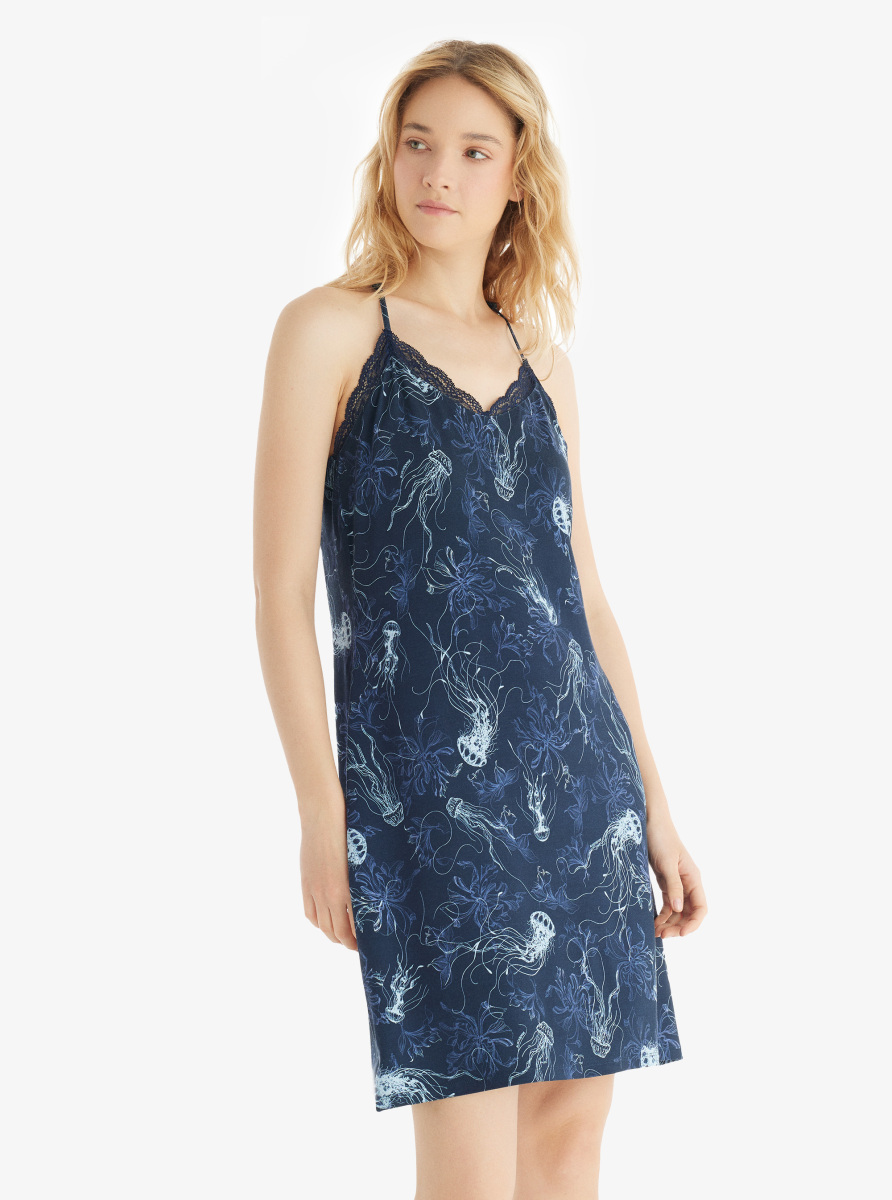 Kadın Gecelik 60536 - Desenli - Blackspade