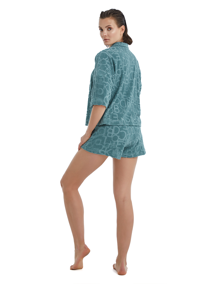 Kadın Havlu Gömlek 10518 - Yeşil - Blackspade (1)