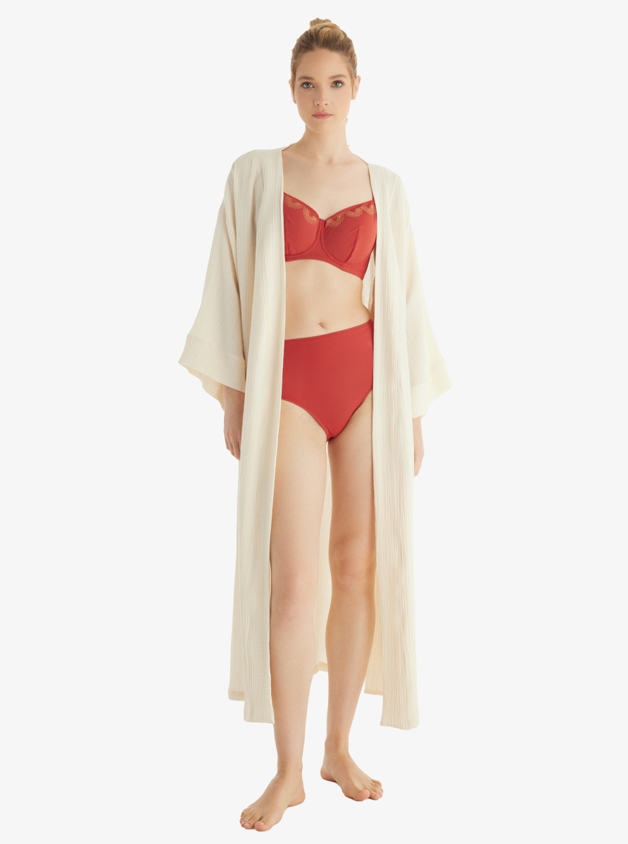 Kadın Kaftan 10722 - Krem - 3