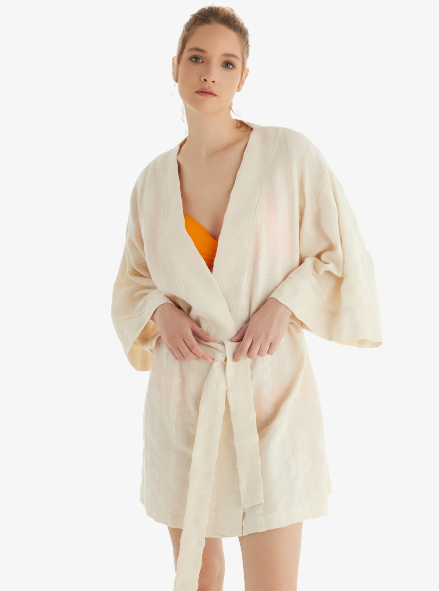 Kadın Kaftan 10725 - Krem - 3