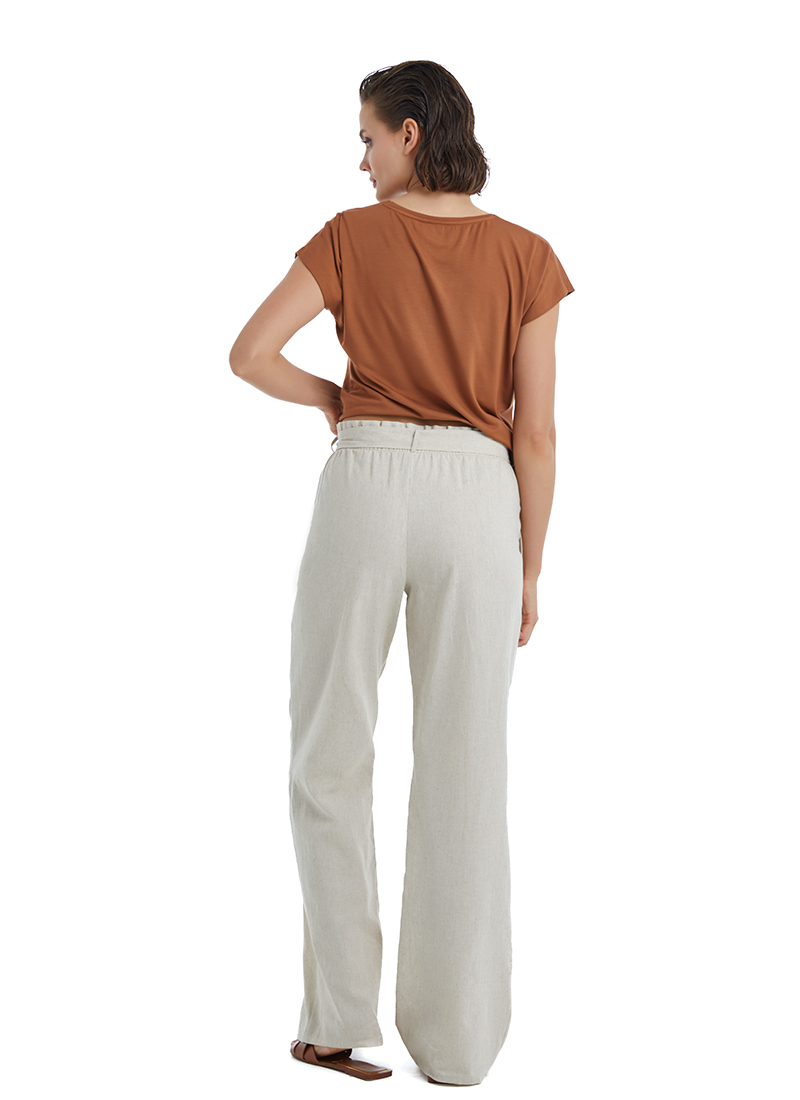 Kadın Keten Pantolon 60398 - Bej - 2