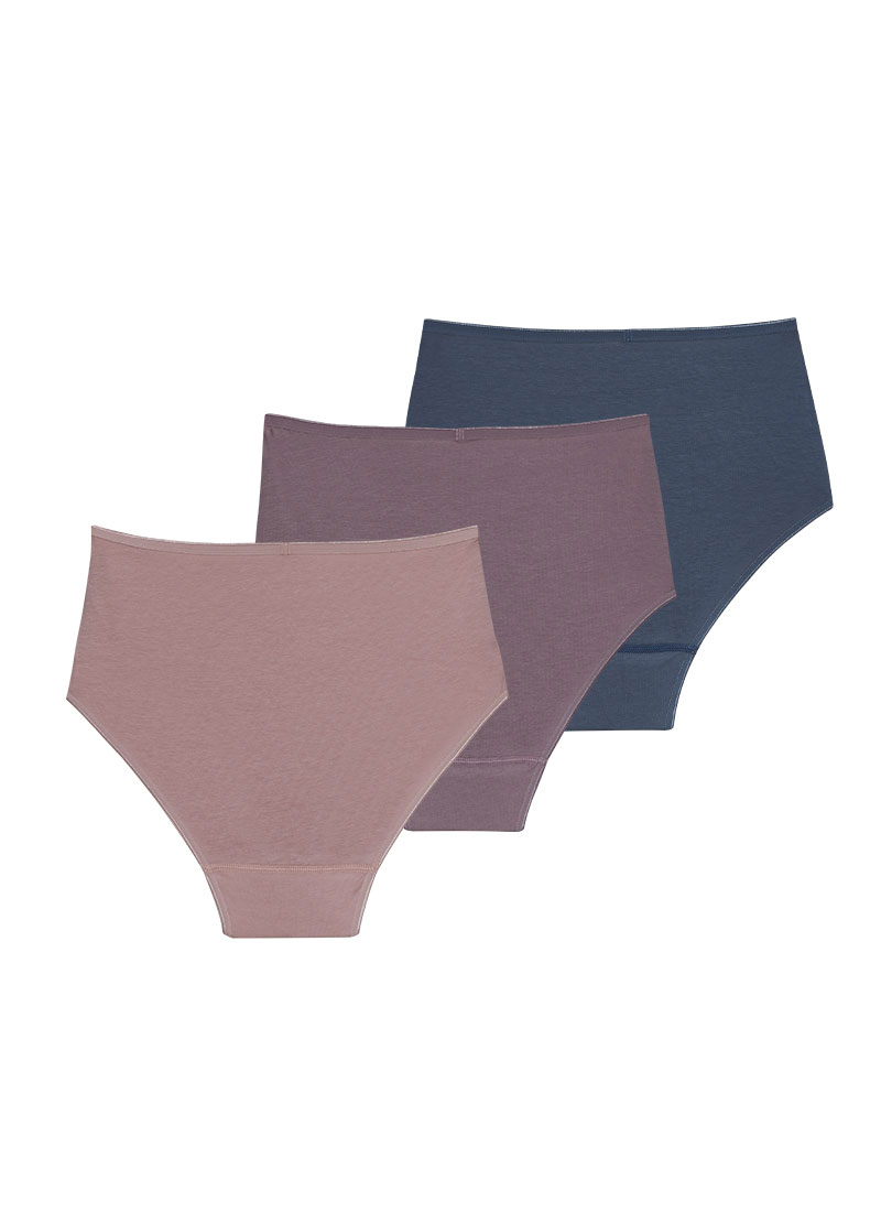Kadın Külot 3'lü Paket Essential 1577 - Mor Pembe Denim - 2