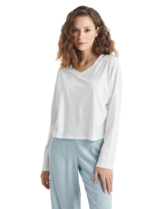 Kadın Pijama Takımı 51222 - Beyaz - 5