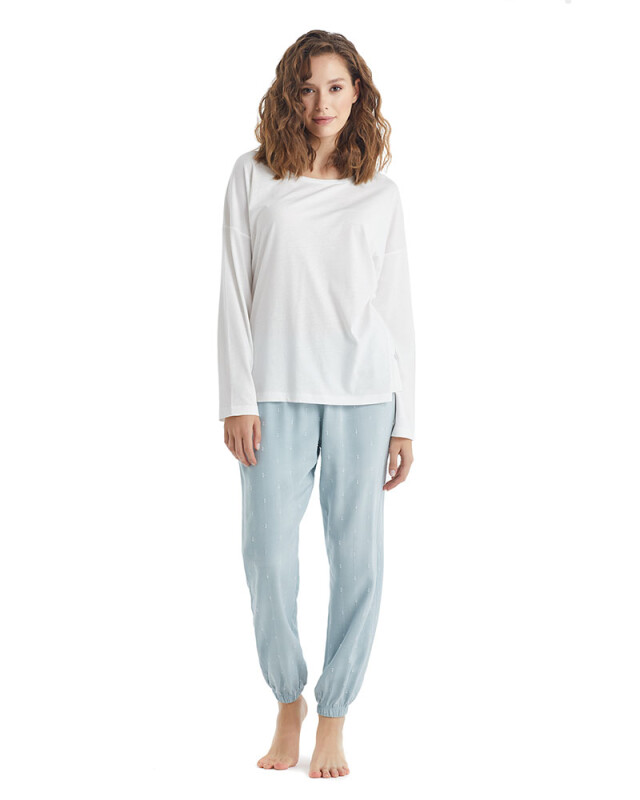 Kadın Pijama Takımı 51223 - Beyaz - 1