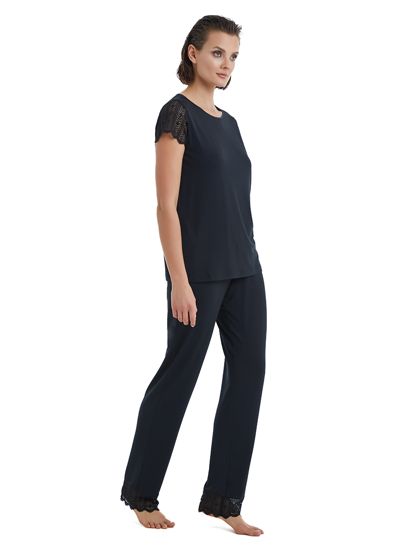 Kadın Pijama Takımı 51302 - Siyah - 2
