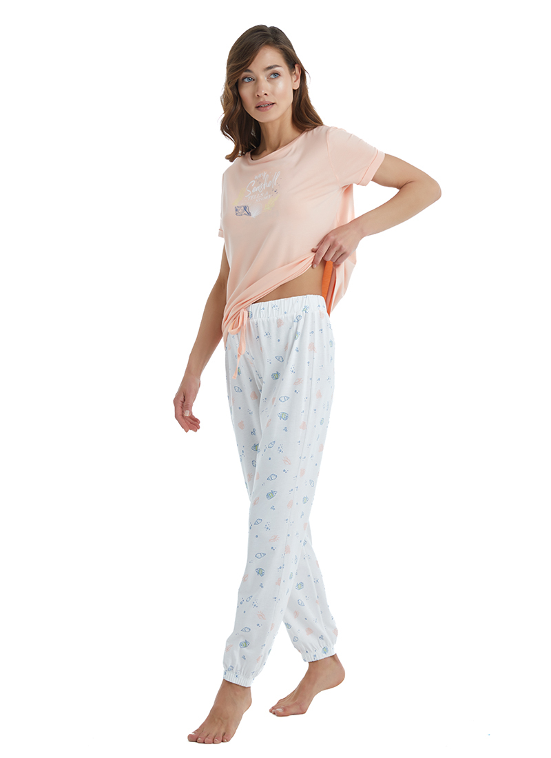 Kadın Pijama Takımı 51343 - Somon - 3