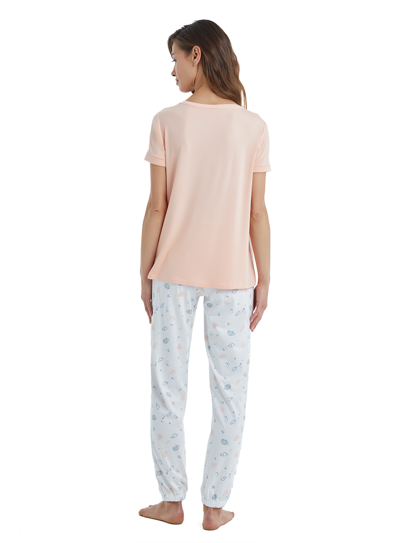 Kadın Pijama Takımı 51343 - Somon - 2