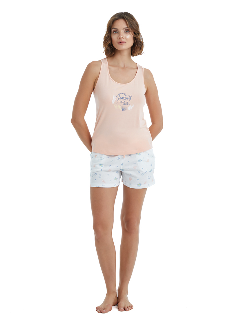 Kadın Pijama Takımı 51345 - Somon - 1