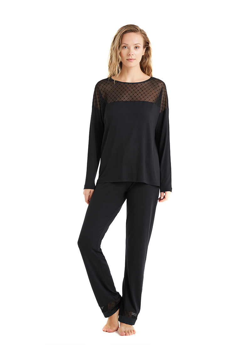 Kadın Pijama Takımı 51604 - Siyah - Blackspade