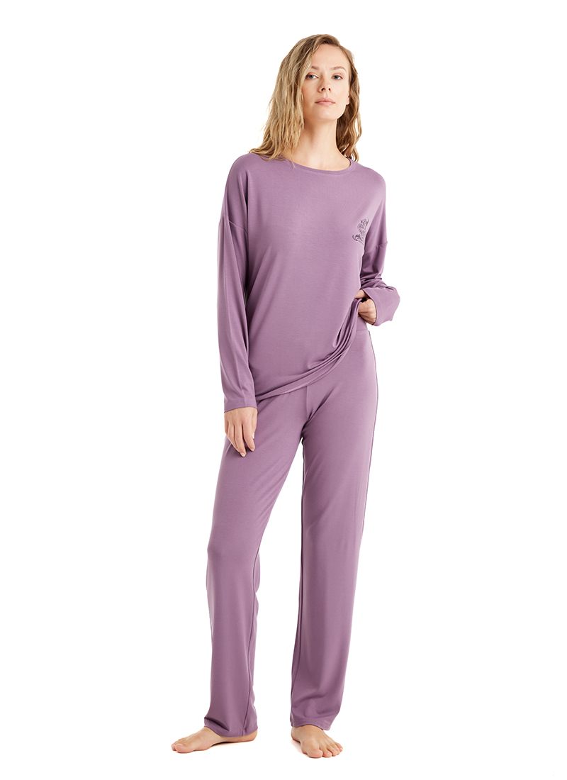 Kadın Pijama Takımı 51615 - Mürdüm - 1