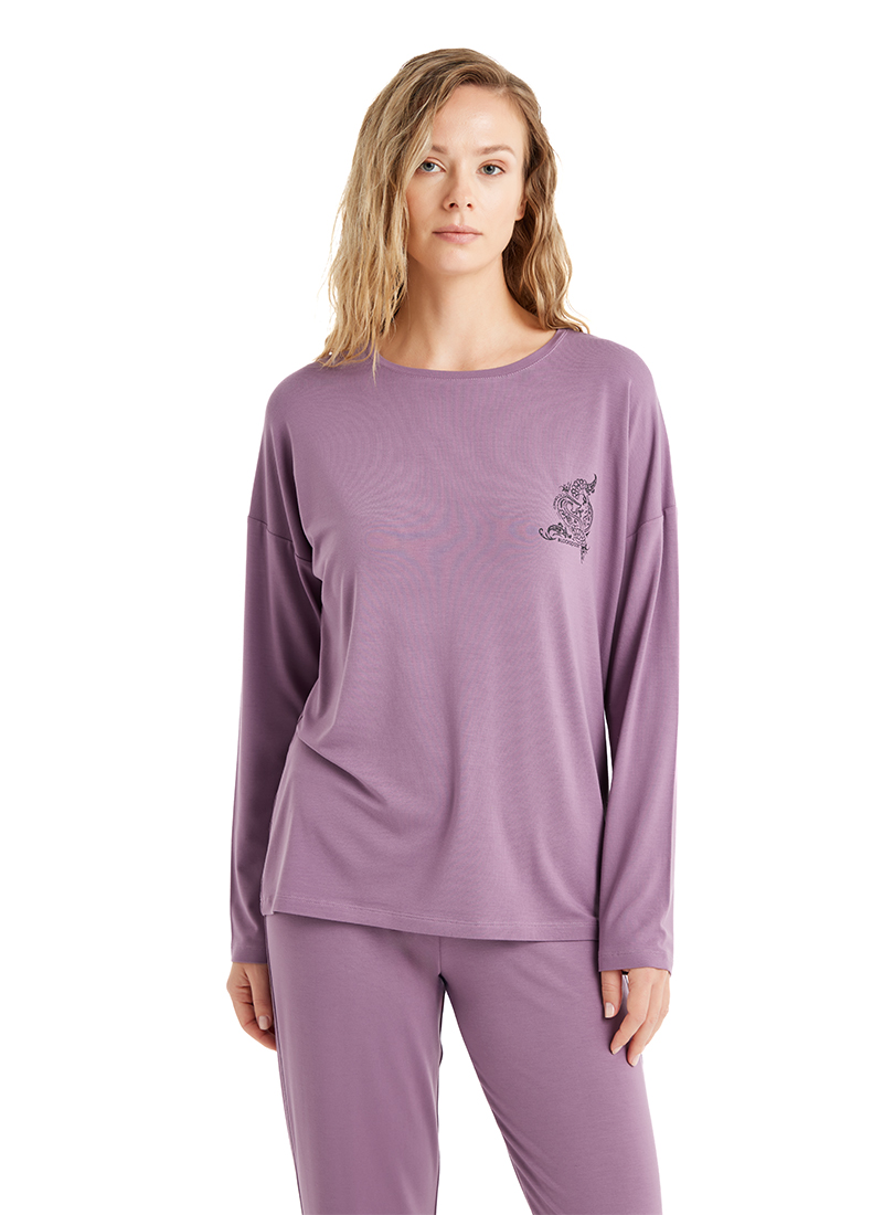 Kadın Pijama Takımı 51615 - Mürdüm - 3