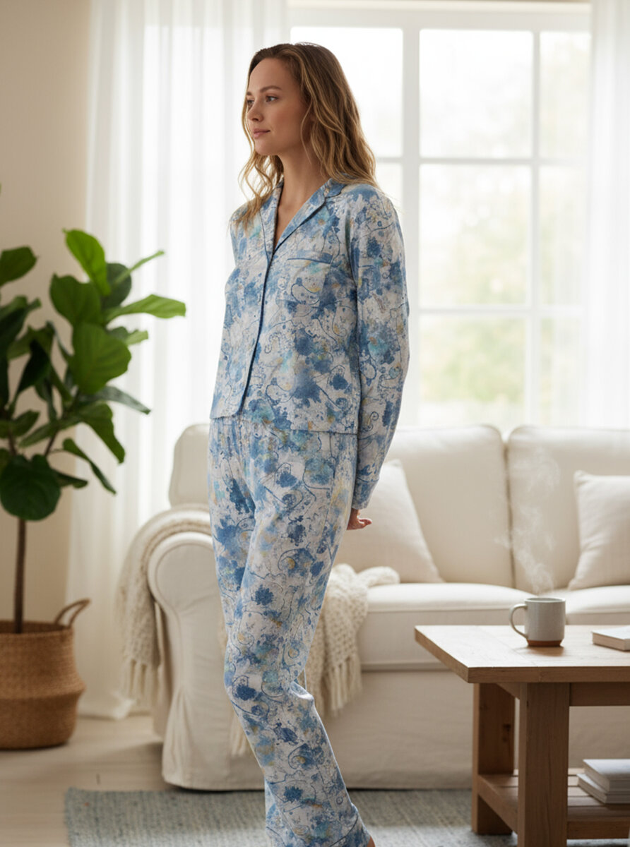 Kadın Pijama Takımı 51626 - Baskılı - 1