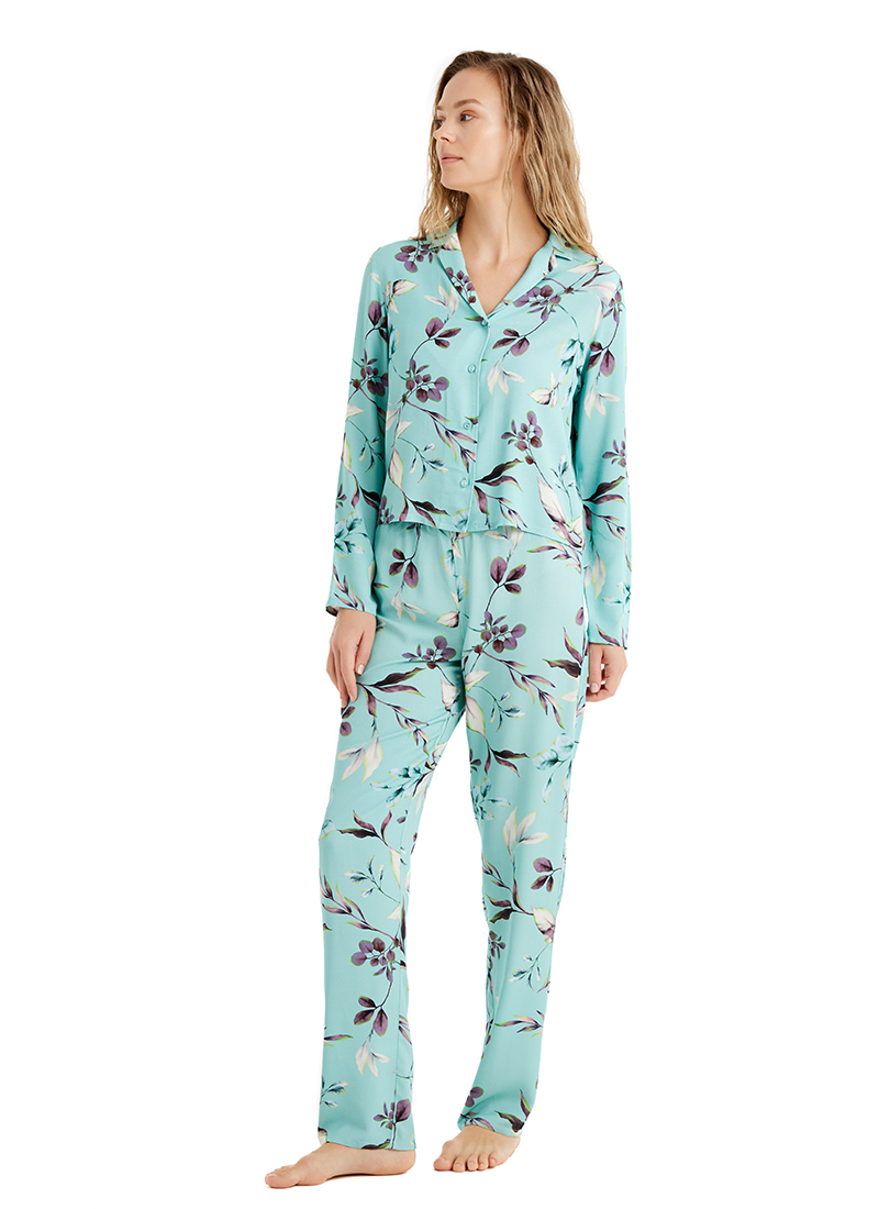Kadın Pijama Takımı 51662 - Desenli - 5