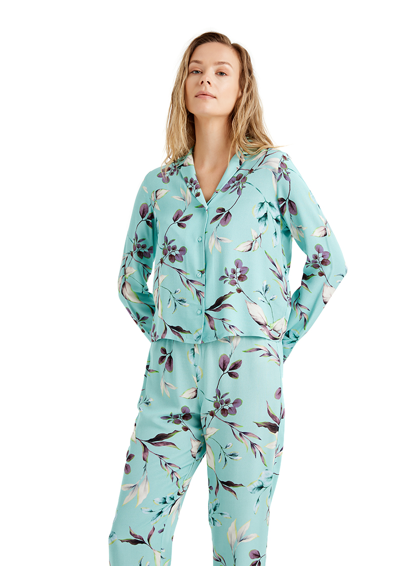 Kadın Pijama Takımı 51662 - Desenli - 6