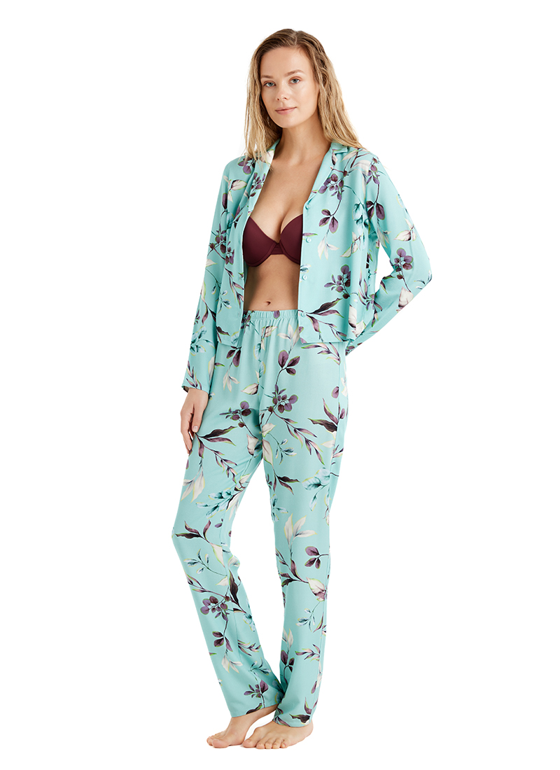 Kadın Pijama Takımı 51662 - Desenli - 7