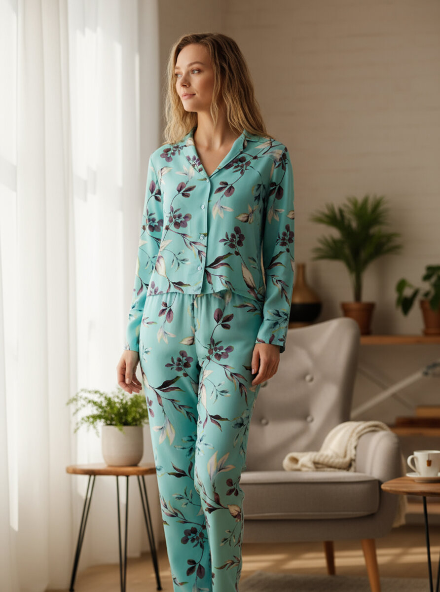 Kadın Pijama Takımı 51662 - Desenli - Blackspade