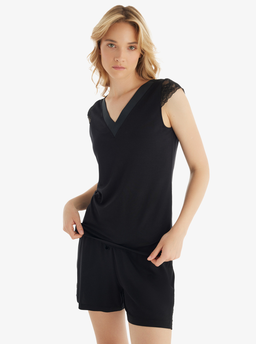 Kadın Pijama Takımı 51802 - Siyah - Blackspade