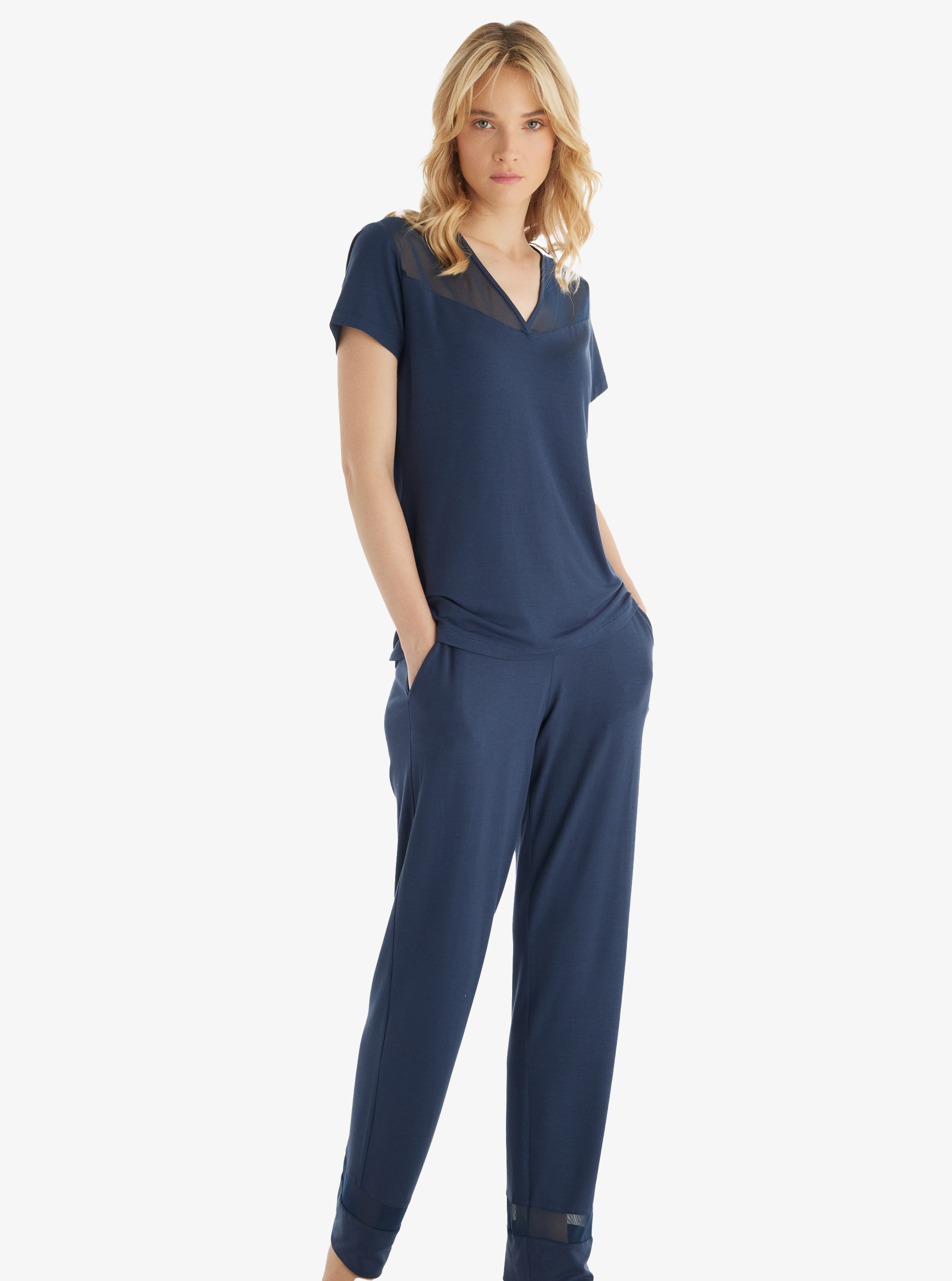 Kadın Pijama Takımı 51836 - Lacivert - Blackspade